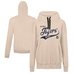 Detroit Tigers Levelwear Women's Oversized Waterfall Glide Hoodie - Khaki Hoodies