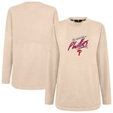 Philadelphia Phillies Levelwear Women's Oversized Beaudry Sizzle Top - Khaki Tops