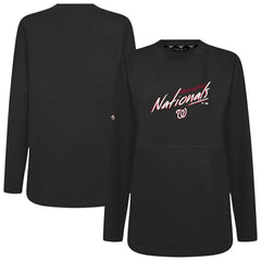 Washington Nationals Levelwear Women's Oversized Beaudry Sizzle Top - Black Tops