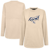 Kansas City Royals Levelwear Women's Oversized Beaudry Sizzle Top - Khaki Tops