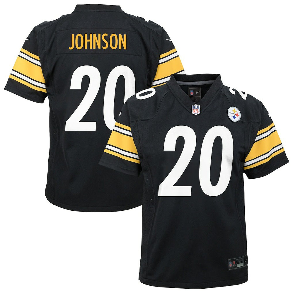 Kaleb Johnson Pittsburgh Steelers Youth Team Game Jersey - Black Jerseys