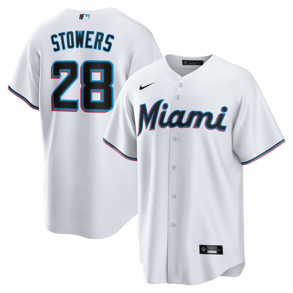 Kyle Stowers Miami Marlins Nike Youth Home Replica Jersey - White Jerseys