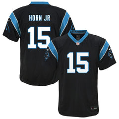 Jimmy Horn Jr. Carolina Panthers Youth Team Game Jersey - Black Jerseys