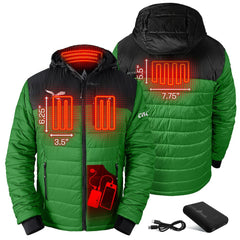 Philadelphia Eagles ActionHeat 5V Battery Heated Colorblock Full-Zip Puffer Jacket - Black/Kelly Green Jackets