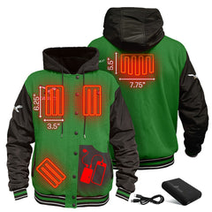 Philadelphia Eagles ActionHeat 5V Battery Heated Full-Snap Varsity Jacket - Kelly Green/Black Jackets