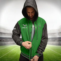 Philadelphia Eagles ActionHeat 5V Battery Heated Full-Snap Varsity Jacket - Kelly Green/Black Jackets