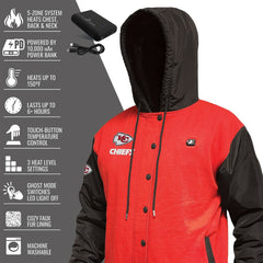 Kansas City Chiefs ActionHeat 5V Battery Heated Full-Snap Varsity Jacket - Red/Black Jackets