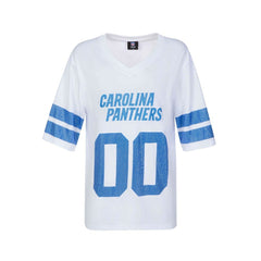 Carolina Panthers Cuce Women's Rhinestone V-Neck Tunic - White