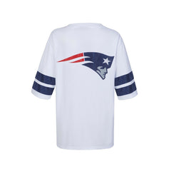 New England Patriots Cuce Women's Rhinestone V-Neck Tunic - White