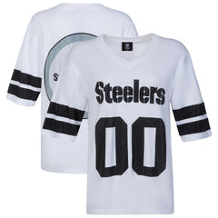 Pittsburgh Steelers Cuce Women's Rhinestone V-Neck Tunic - White