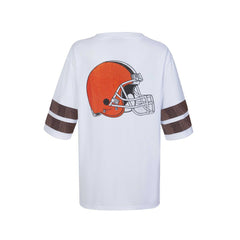 Cleveland Browns Cuce Women's Rhinestone V-Neck Tunic - White