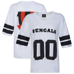 Cincinnati Bengals Cuce Women's Rhinestone V-Neck Tunic - White