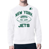 New York Jets Starter Green and White Forever Fleece Sweatshirt - White Sweatshirts