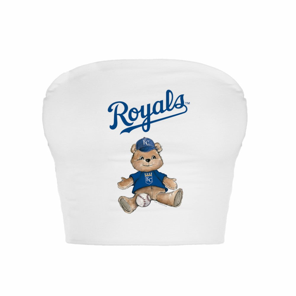 Kansas City Royals Tiny Turnip Women's Teddy Bear Crop Tube Top - White Tops