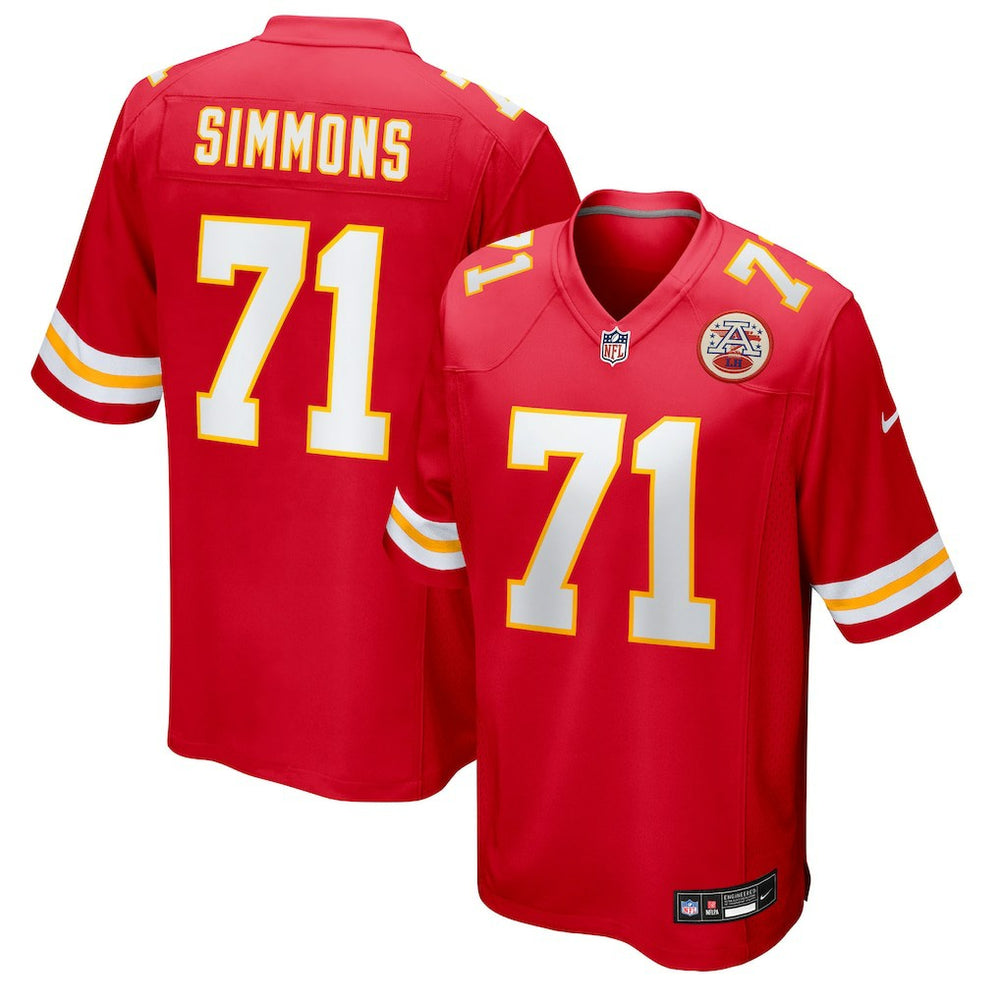 Josh Simmons Kansas City Chiefs Team Game Jersey - Red Jerseys
