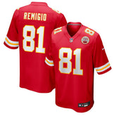 Nikko Remigio Kansas City Chiefs Team Game Jersey - Red Jerseys