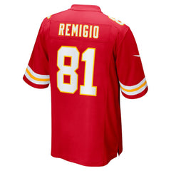Nikko Remigio Kansas City Chiefs Team Game Jersey - Red Jerseys