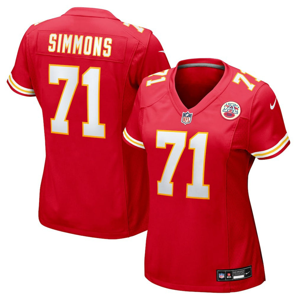 Josh Simmons Kansas City Chiefs Women's Team Game Jersey - Red Jerseys