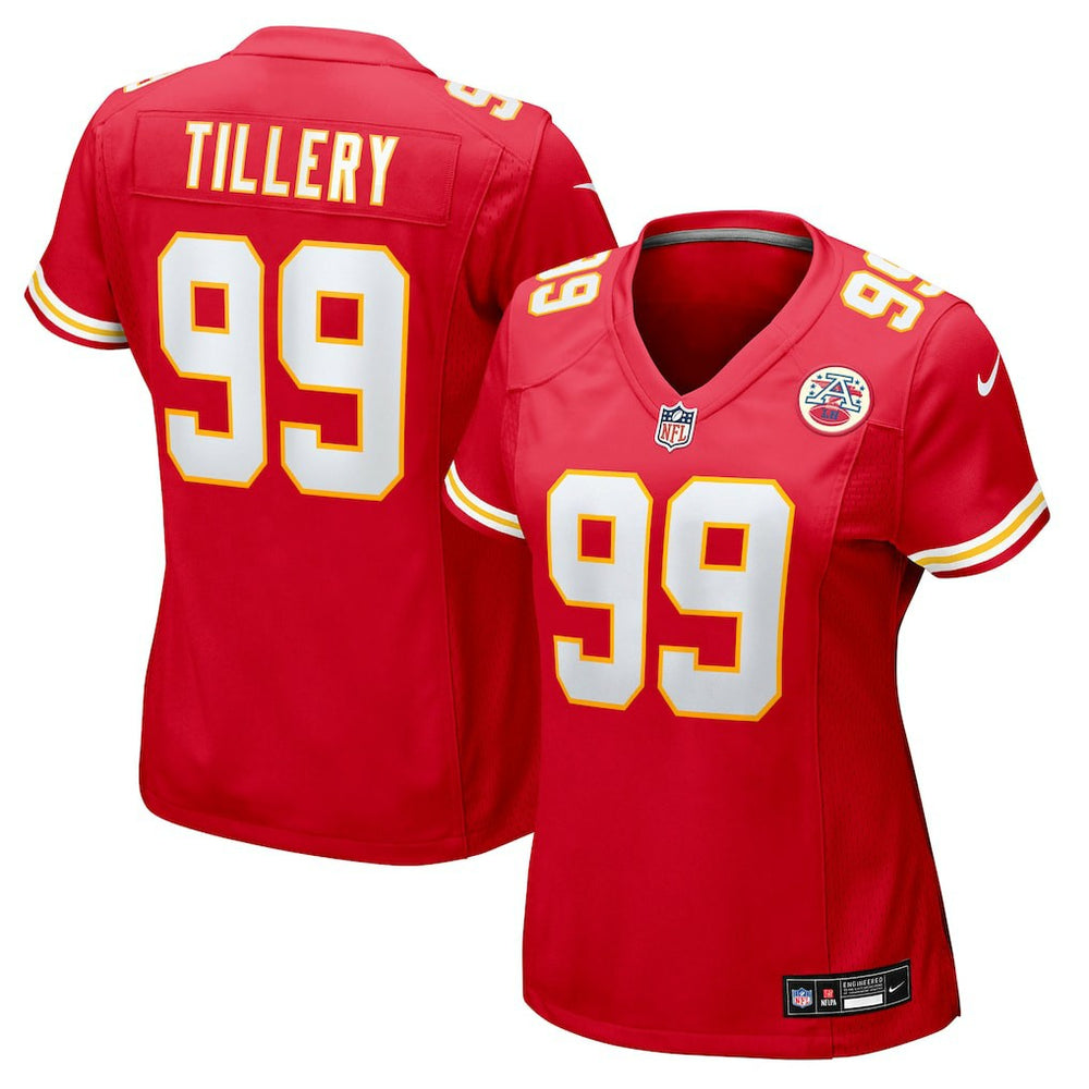 Jerry Tillery Kansas City Chiefs Women's Team Game Jersey - Red Jerseys