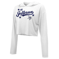 Justin Jefferson Minnesota Vikings Majestic Threads Women's Glitter Wordmark Hoodie - White Hoodies