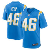 Nikko Reed Los Angeles Chargers Team Game Jersey - Powder Blue Jerseys