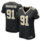 Vernon Broughton New Orleans Saints Women's Team Game Jersey - Black Jerseys