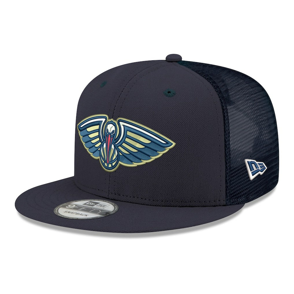 New Orleans Pelicans Core Logo Meshback 9FIFTY Snapback Hat Navy - New Era outlet