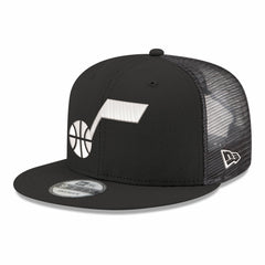 Utah Jazz Core Logo Meshback 9FIFTY Snapback Hat Black - New Era