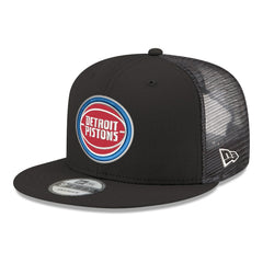 Detroit Pistons Core Logo Meshback 9FIFTY Snapback Hat Black - New Era