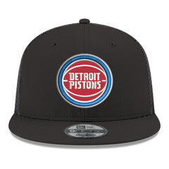 Detroit Pistons Core Logo Meshback 9FIFTY Snapback Hat Black - New Era
