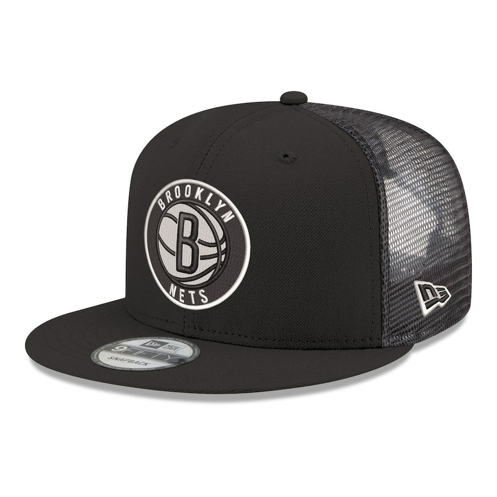Brooklyn Nets Core Logo Meshback 9FIFTY Snapback Hat Black - New Era