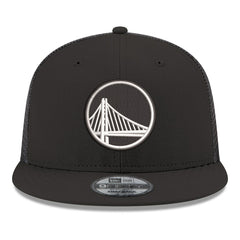 Golden State Warriors Core Logo Meshback 9FIFTY Snapback Hat Black - New Era
