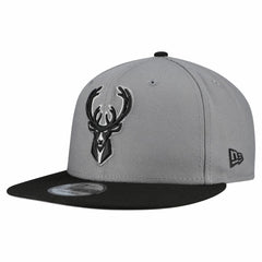 Milwaukee Bucks Core Logo Storm Gray Two-Tone 9FIFTY Snapback Hat Gray - New Era