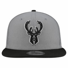 Milwaukee Bucks Core Logo Storm Gray Two-Tone 9FIFTY Snapback Hat Gray - New Era