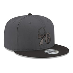 Philadelphia 76ers Logo 2-Tone 9FIFTY Snapback Hat Gray/Black - New Era