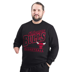 Chicago Bulls G-III Sports by Carl Banks Adaptive Headliner Fleece Crewneck Sweatshirt Black