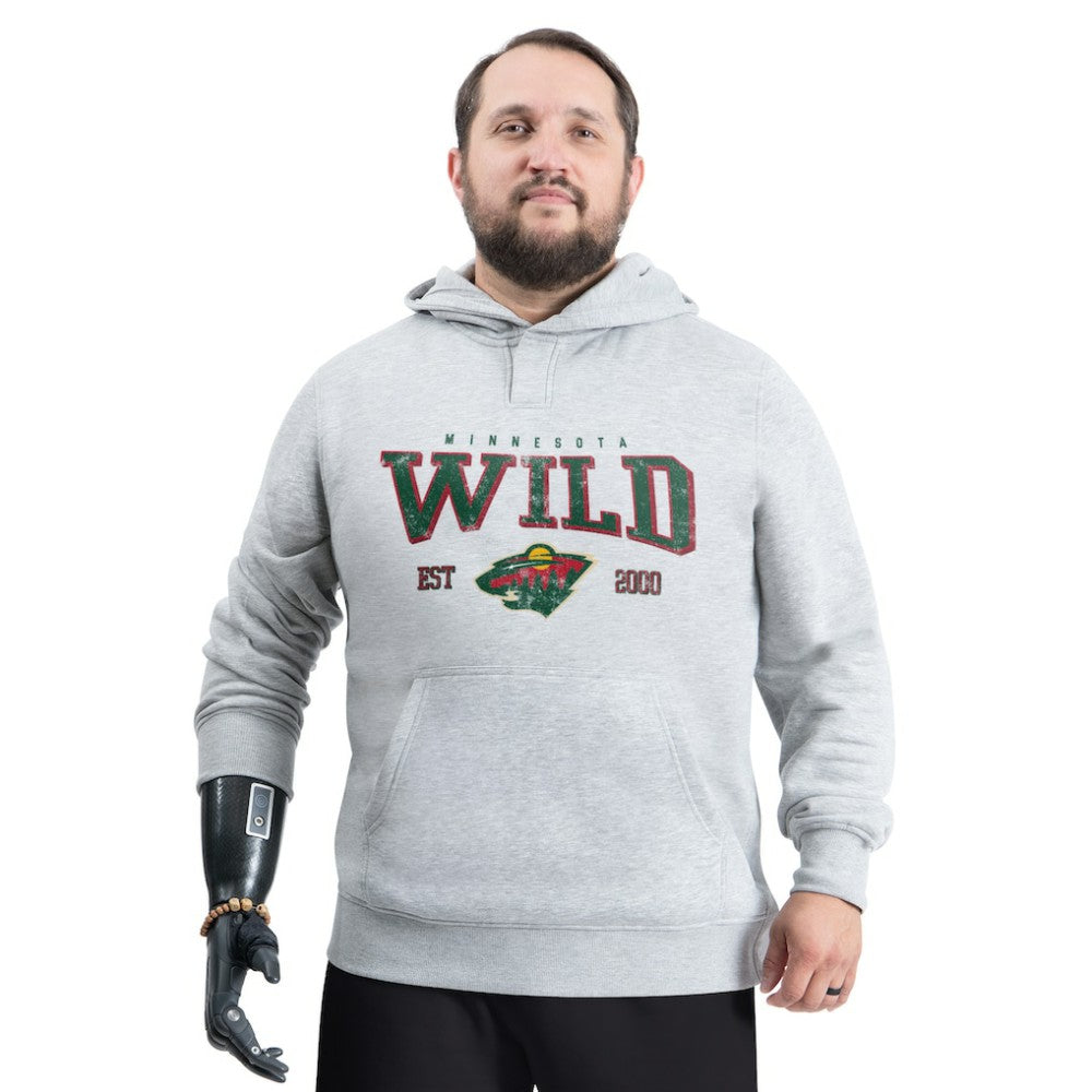Minnesota Wild G-III Sports by Carl Banks Adaptive Classic Team Spirit Fleece Hoodie - Gray | US 203456446