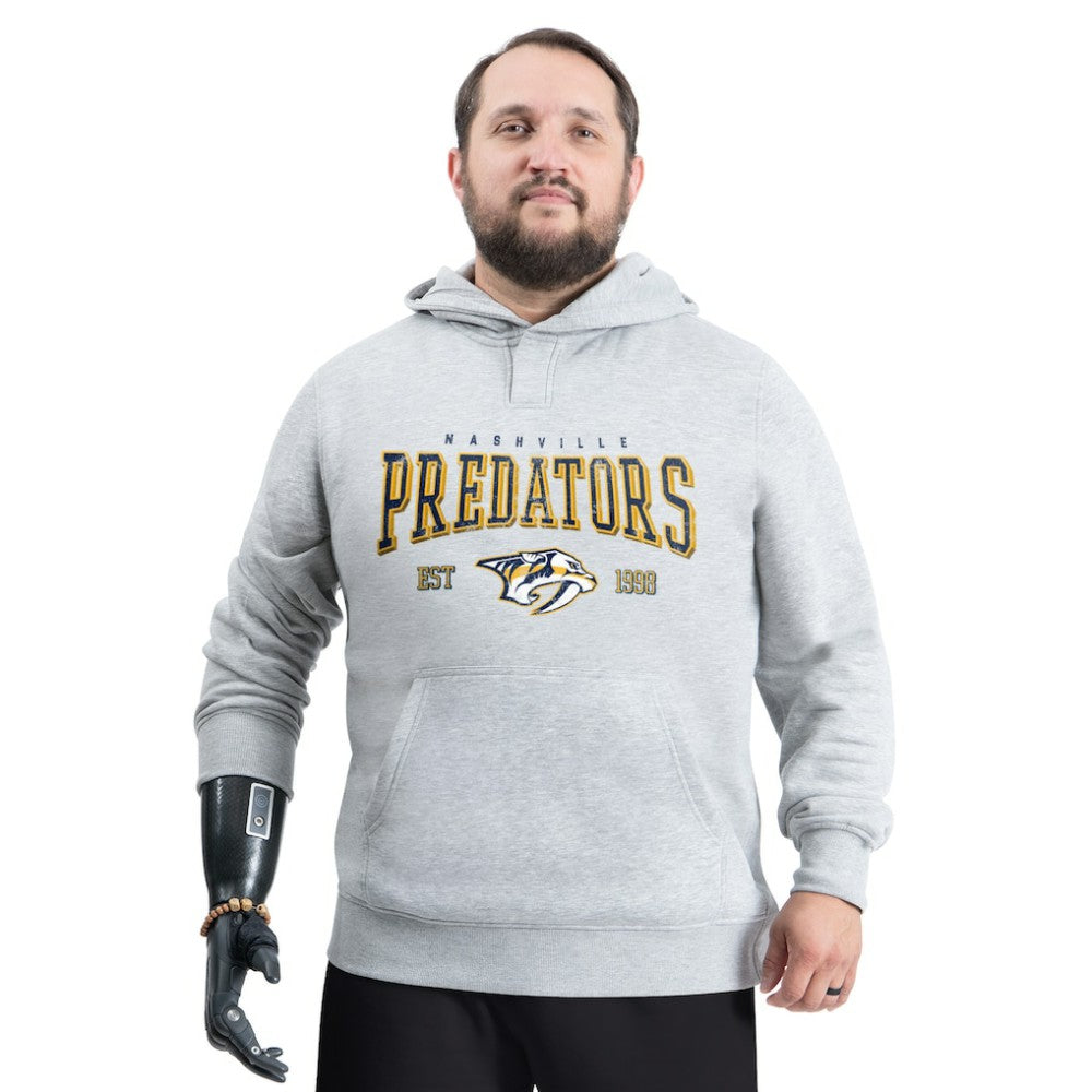 Nashville Predators G-III Sports by Carl Banks Adaptive Classic Team Spirit Fleece Hoodie - Gray | US 203456447
