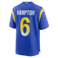 Nick Hampton Los Angeles Rams Team Game Jersey - Royal Jerseys