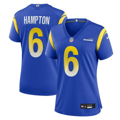 Nick Hampton Los Angeles Rams Women's Team Game Jersey - Royal Jerseys
