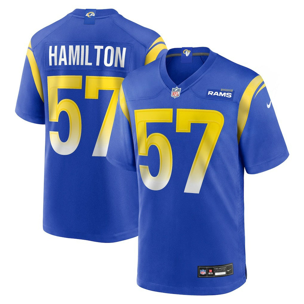 Ty Hamilton Los Angeles Rams Team Game Jersey - Royal Jerseys