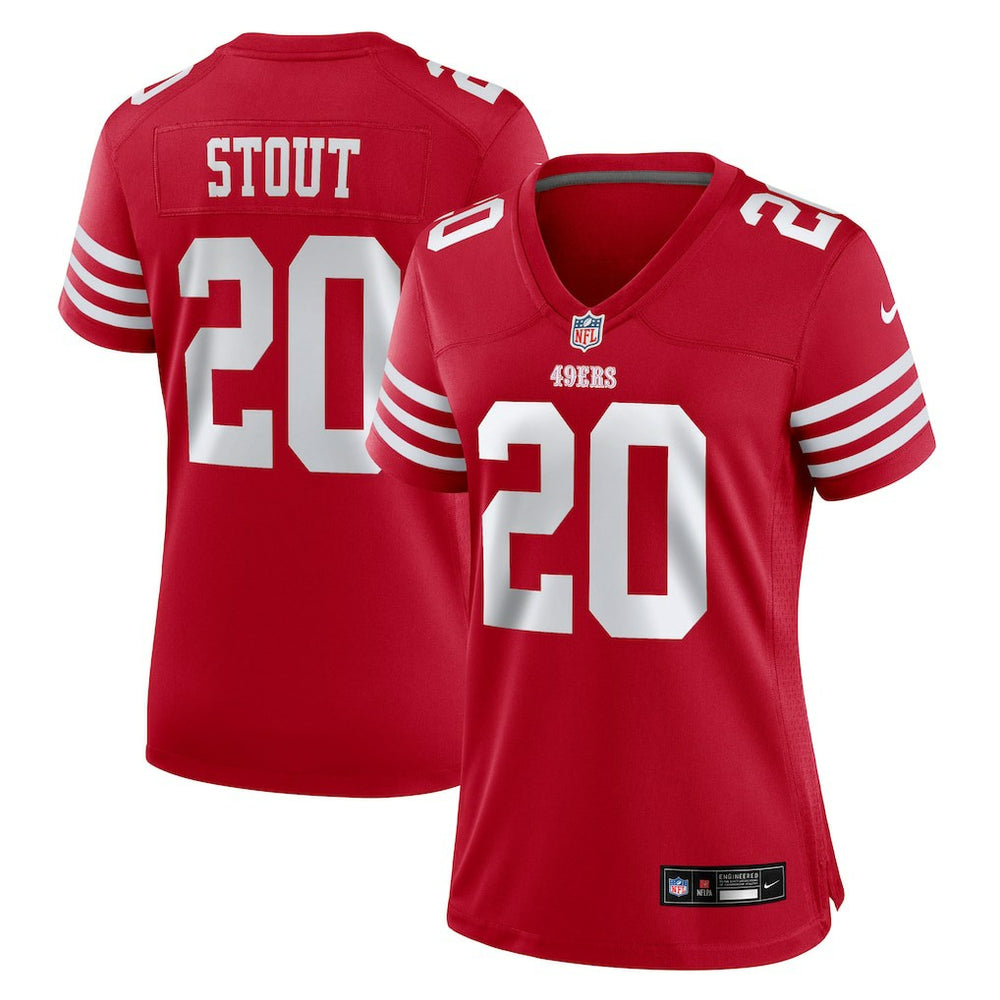 Upton Stout San Francisco 49ers Women's Team Game Jersey - Scarlet Jerseys