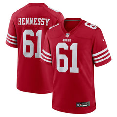 Matt Hennessy San Francisco 49ers Team Game Jersey - Scarlet Jerseys