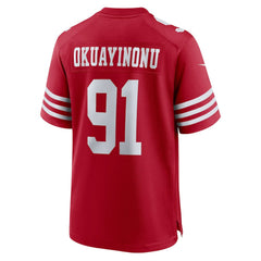 Sam Okuayinonu San Francisco 49ers Team Game Jersey - Scarlet Jerseys
