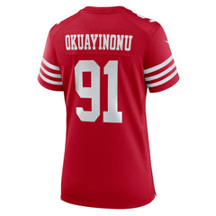 Sam Okuayinonu San Francisco 49ers Women's Team Game Jersey - Scarlet Jerseys