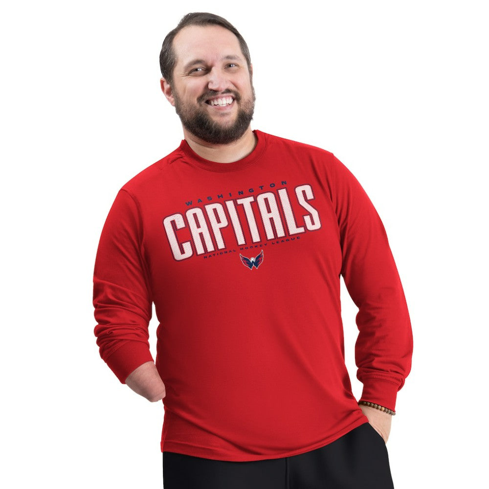Washington Capitals G-III Sports by Carl Banks Adaptive Mesh Effect Long Sleeve T-Shirt - Red | US 203456825