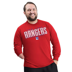 New York Rangers G-III Sports by Carl Banks Adaptive Mesh Effect Long Sleeve T-Shirt - Red | US 203456857