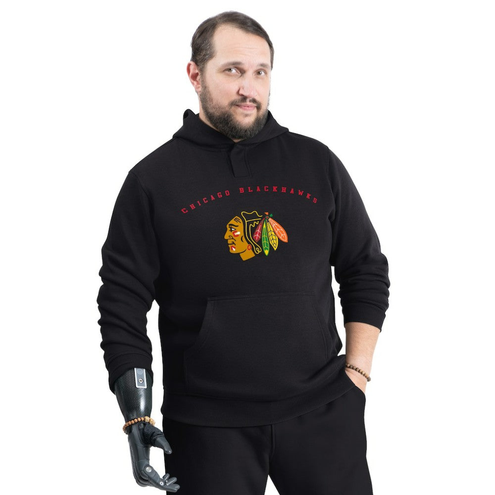 Chicago Blackhawks G-III Sports by Carl Banks Adaptive Classic Team Arc Fleece Hoodie - Black | US 203456976