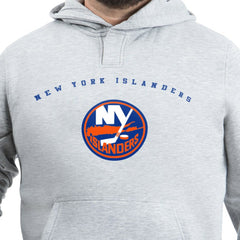 New York Islanders G-III Sports by Carl Banks Adaptive Classic Team Arc Fleece Hoodie - Gray | US 203456990