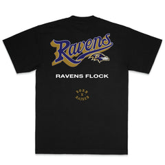 Baltimore Ravens Born x Raised Unisex Pro Script T-Shirt - Black T-shirts